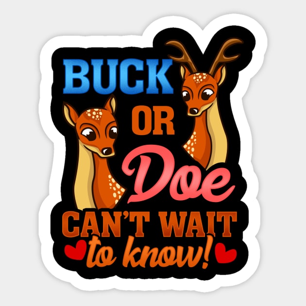 Pink or Blue - Buck or Doe - Baby Shower Party Sticker by biNutz